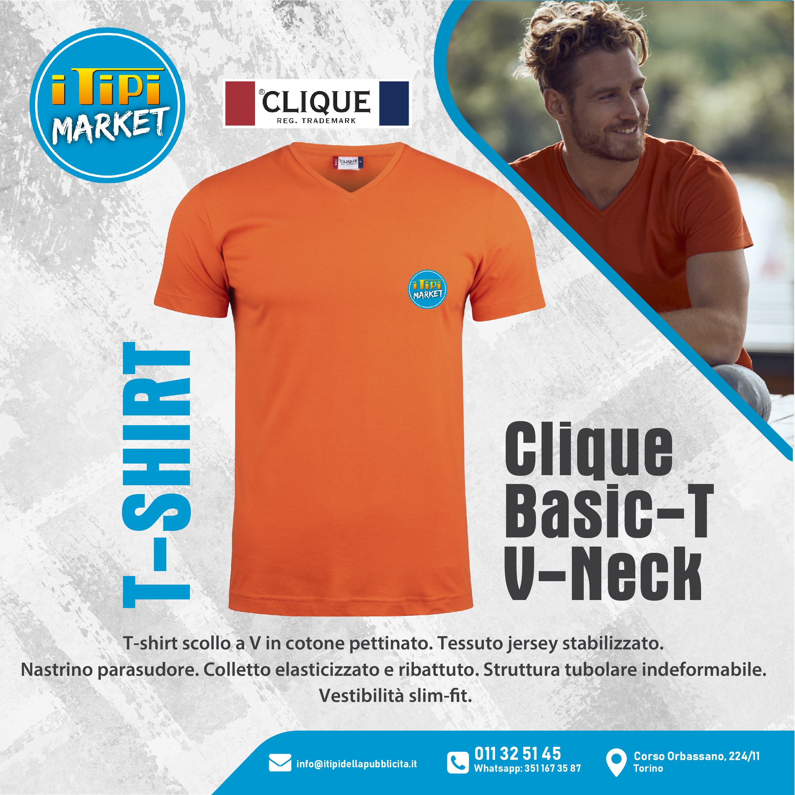T-shirt scollo a V personalizzate Basic T V-neck