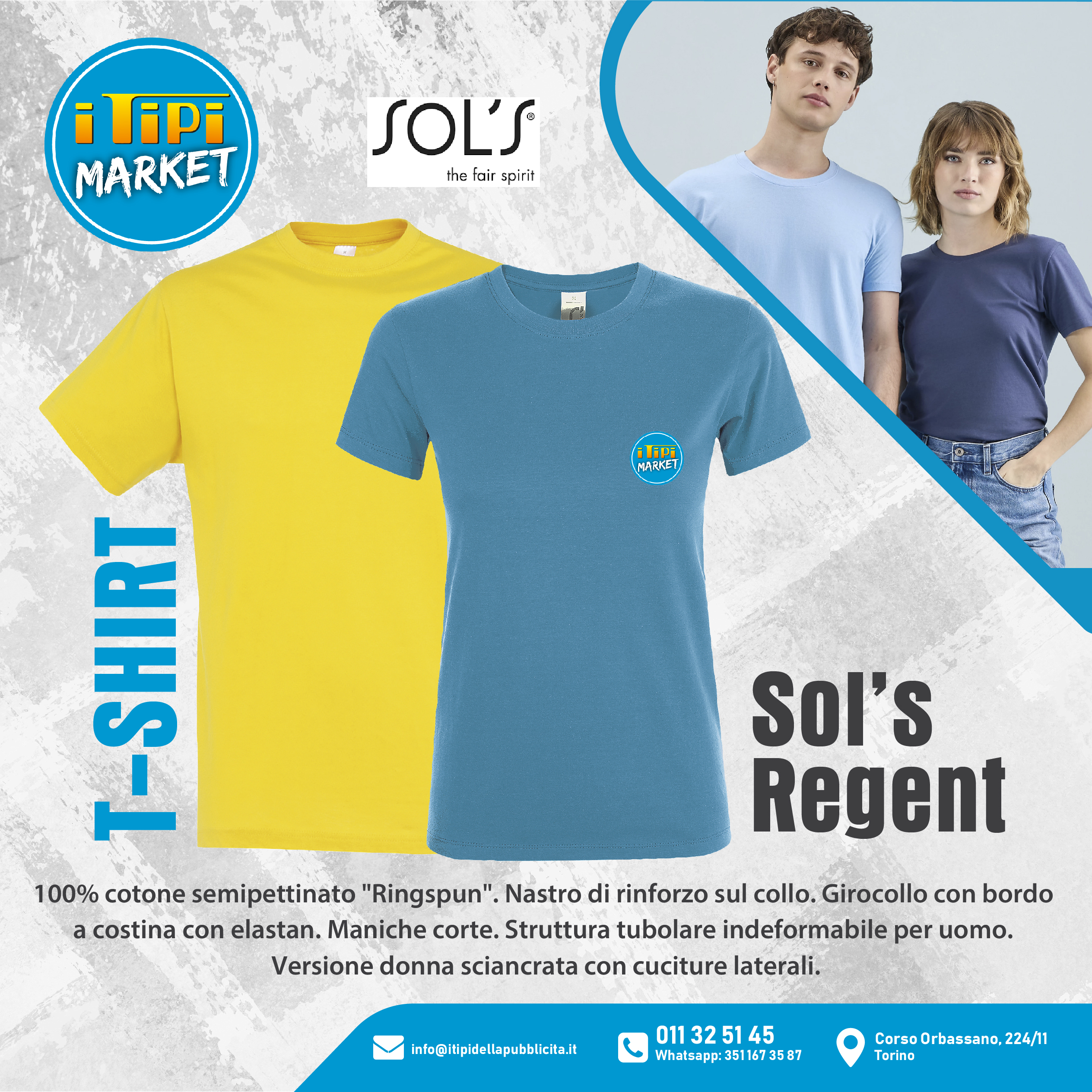 T-shirt Sol's Regent personalizzate – stampa DTF